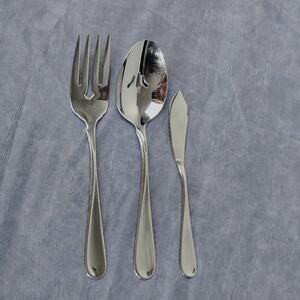 Oneida Flight Reliance Stainless Serving Pierced Spoon Meat Fork Butter Knife